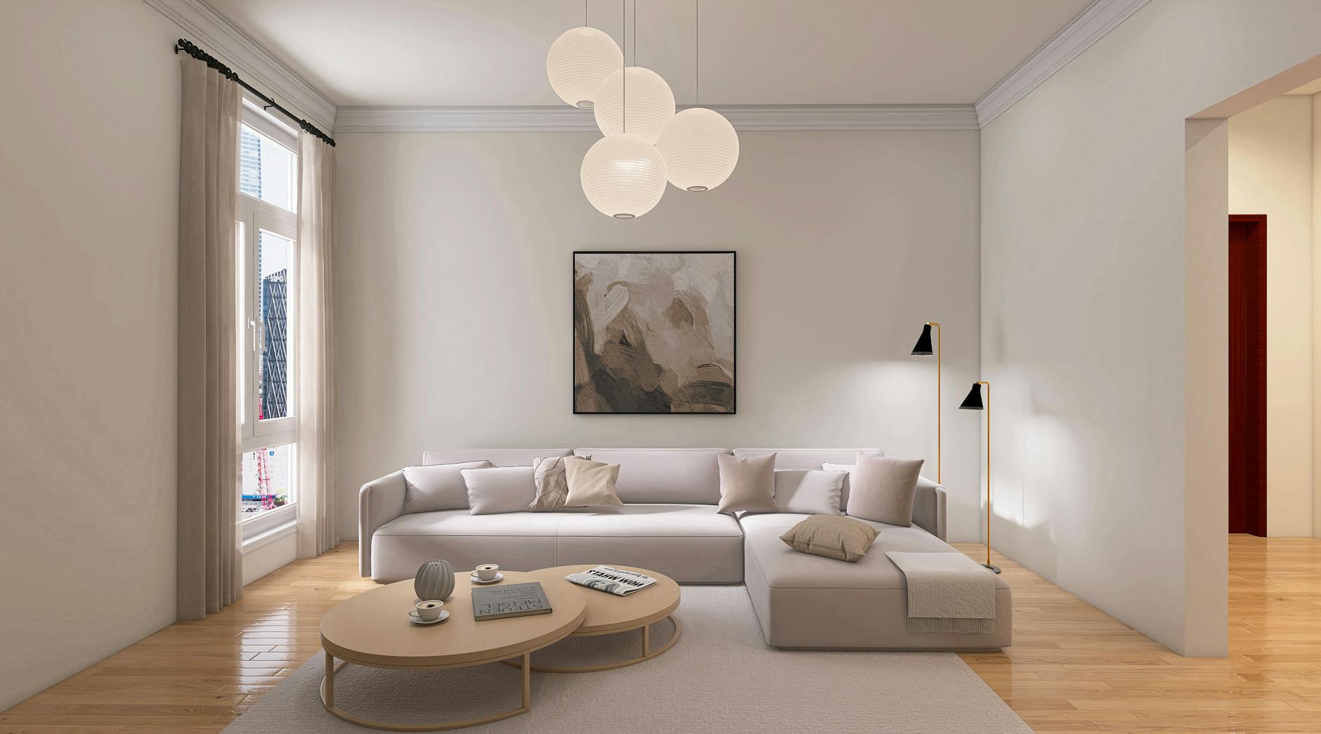 Interior luminoso con pintura natural